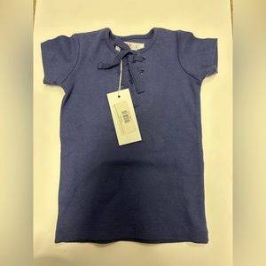 New with tag ribbed short sleeve shirt with tie up design.